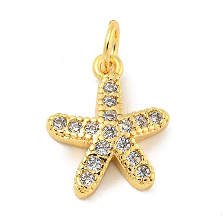 Rack Plating Brass Micro Pave Clear Cubic Zirconia Pendants KK-B093-02H-G-1