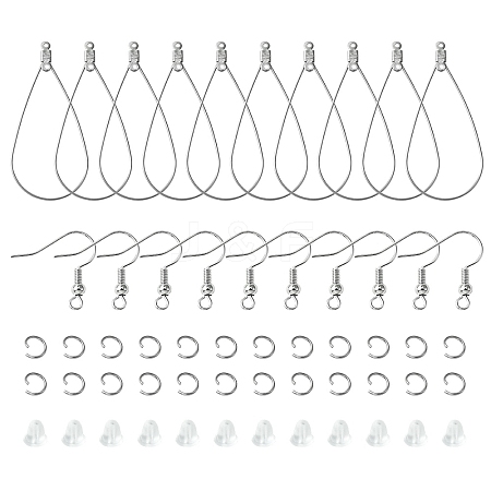 67Pcs 4 Styles 304 Stainless Steel Wire Pendants FIND-FS0002-27-1