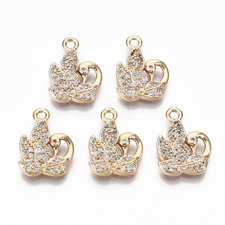 Brass Micro Pave Cubic Zirconia Pendants X-KK-S359-003-RS-1