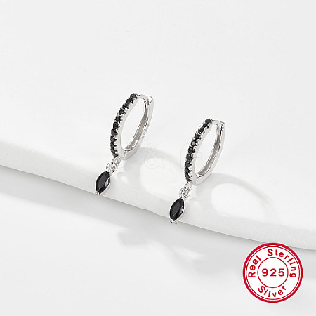 Anti-Tarnish Rhodium Plated 925 Sterling Silver Hoop Earring for Dangle Earrings NC3704-12-1