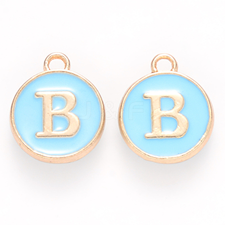 Golden Plated Alloy Enamel Charms ENAM-S118-04B-1