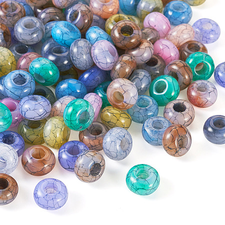 Transparent Crackle Acrylic Beads CACR-TAC0003-1