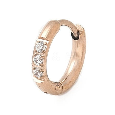 316 Stainless Steel Micro Pave Clear Cubic Zirconia Hoop Cartilage Earrings WG9FB89-01-1