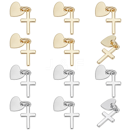 12Pcs 2 Colors Rack Plating Brass Pendants KK-UN0005-96-1