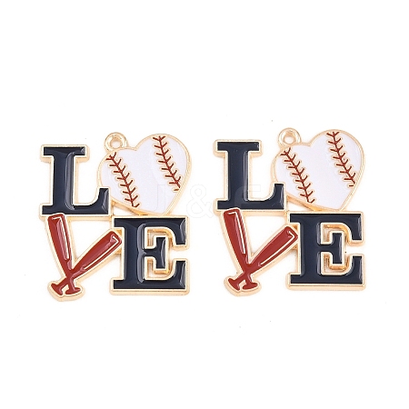 Sport Alloy Enamel Pendants ENAM-C035-01B-1