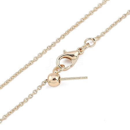 1mm Rack Plating Brass Cable Chain Adjustable Slider Necklaces for Women Men MAK-L044-55LG-1