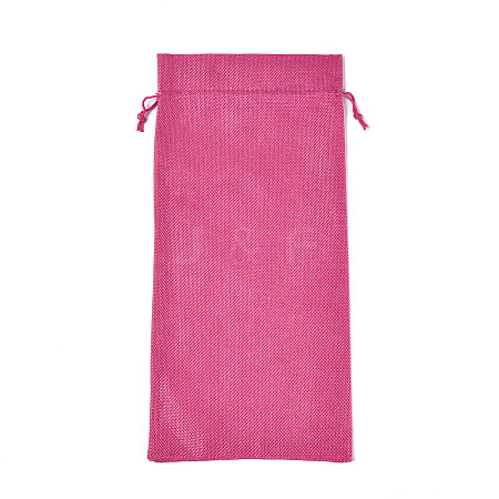 Rectangle Polyester Imitation Burlap Packing Pouches ABAG-N009-01A-06-1