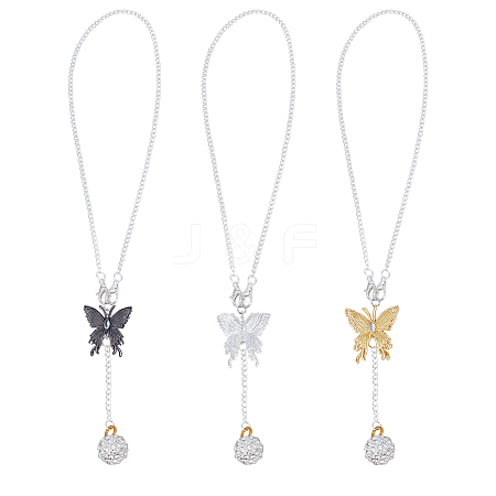 Brass Micro Pave Cubic Zirconia Butterfly Pendant Decorations HJEW-DR00024-1