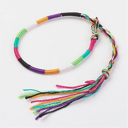 Braided Silk Thread Bracelets BJEW-N0032-08L-1