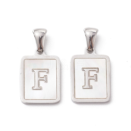 304 Stainless Steel Pave Shell Pendants STAS-G327-01P-F-1