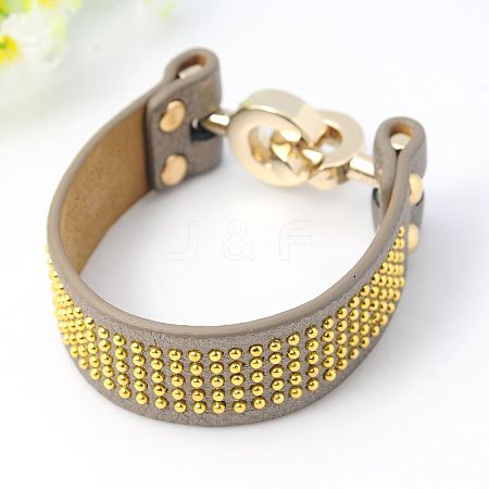 Fashion Jewelry Studded Bracelets X-BJEW-G361-02-1