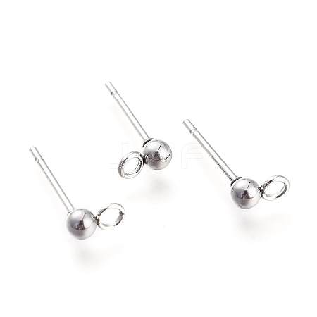 Non-Tarnish 304 Stainless Steel Ear Stud Components STAS-F227-18E-P-1