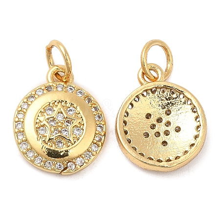 Brass Micro Pave Cubic Zirconia Pendants KK-P236-30G-1