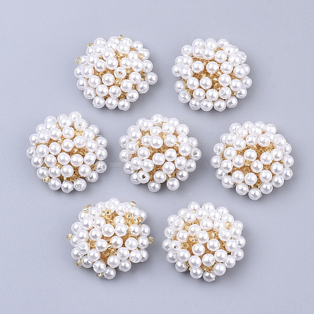 ABS Plastic Imitation Pearl Cabochons X-FIND-S319-25A-1