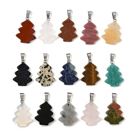 Natural & Synthetic Mixed Gemstone Pendants GG-CBAFDA5-01-1