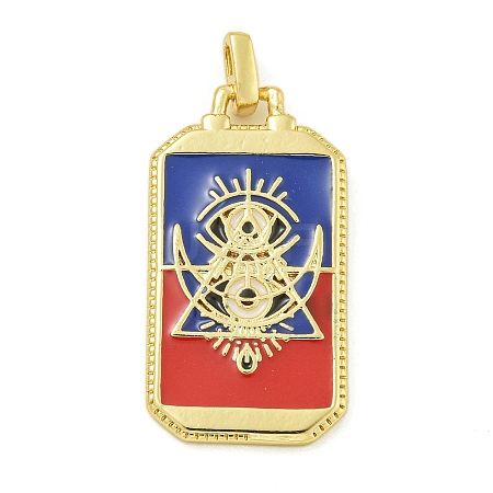 Rack Plating Brass Enamel Pendants KK-Z067-21G-1