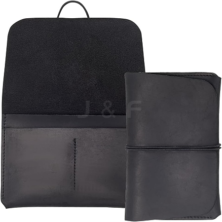 Rectangle Leather Travel Passport Wallet Cover AJEW-WH20007-03B-1