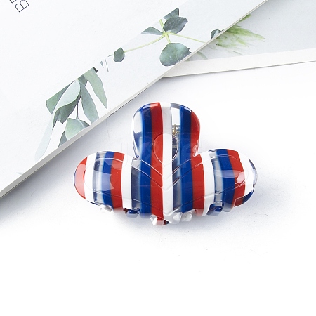 Stripe Pattern Acrylic Claw Hair Clips PW-WG51574-01-1