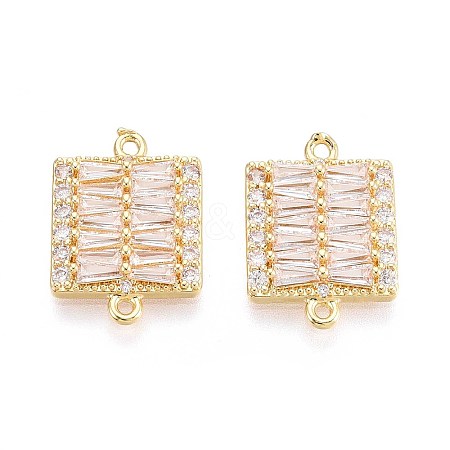 Brass Pave Clear Cubic Zirconia Connector Charms KK-N284-06G-1