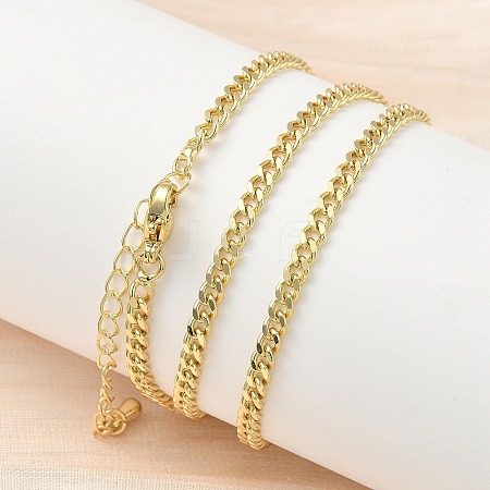 3MM Brass Curb Chain Necklaces NJEW-P339-03G-1