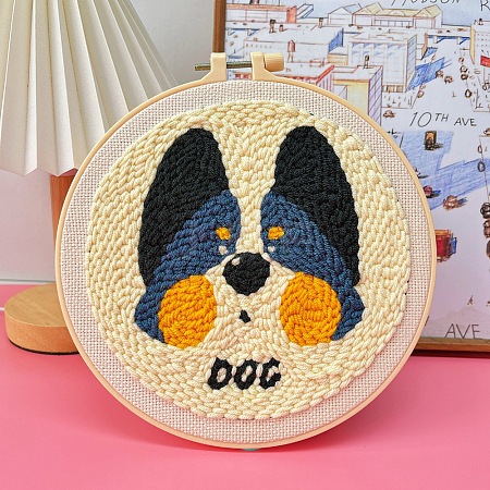 Dog Pattern Punch Embroidery Beginner Kits PW-WG34CD0-04-1