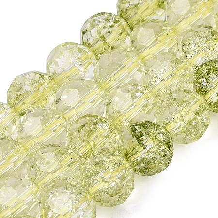 Crackle Transparent Glass Beads Strands GLAA-N068-06A-08-1