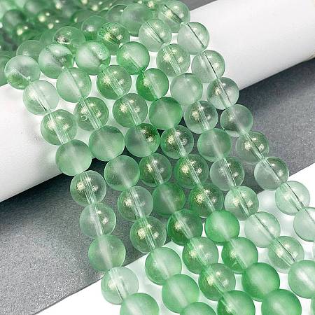 Frosted Transparent Glass Bead Strands X1-GLAA-P065-8mm-04-1