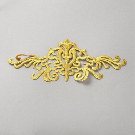 Polyester Flower Embroider Thread Iron on/Sew On Patches PATC-WH0010-97-1