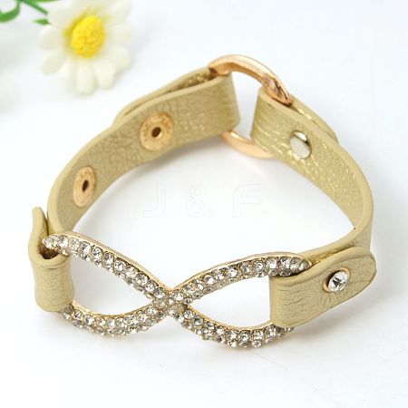Fashion PU Leather Link Bracelets X-BJEW-G346-03-1
