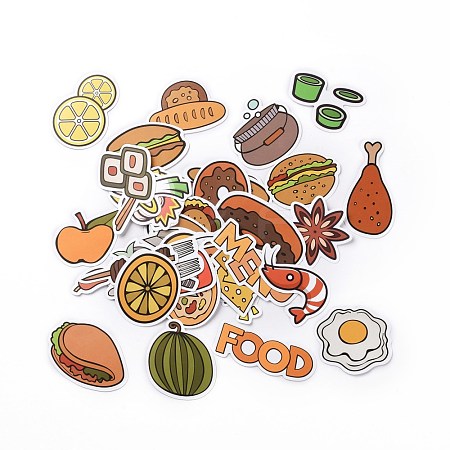 Cartoon Food Paper Stickers Set DIY-G066-41-1