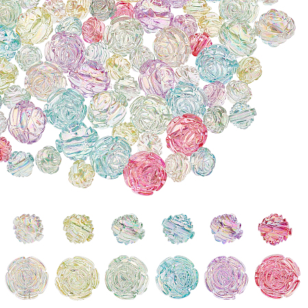 96Pcs 2 Style Transparent Acrylic Beads TACR-AR0001-06-1