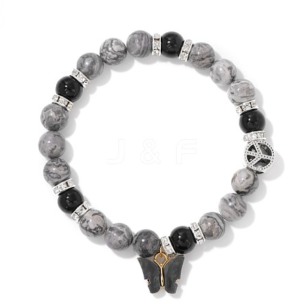 Natual Quartz Crystal Beads Stretch Bracelets for Women CR9776-3-1