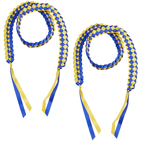 Two Tone Graduation Ribbon Leis FIND-WH0423-78C-1