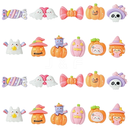 22Pcs 11 Styles Halloween Theme Opaque Resin Decoden Cabochons CRES-FS0001-15-1