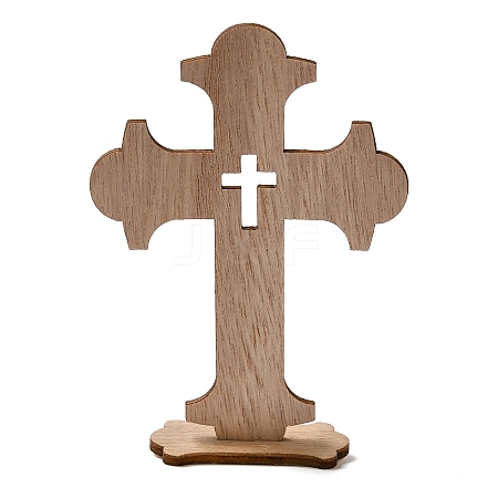 Unfinished Wood Cross Cutouts Ornaments DJEW-H011-01B-1