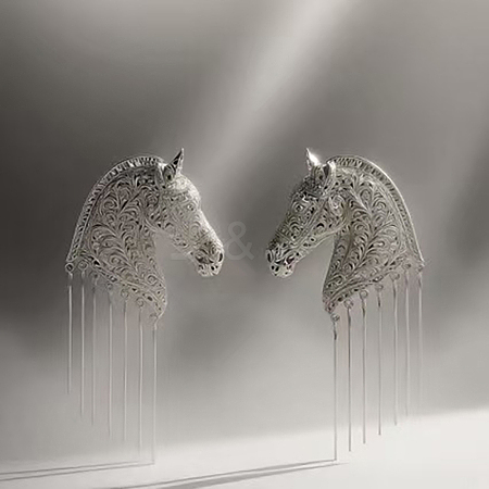 Alloy Horse Tassel Earrings for Women WG227FF-02-1