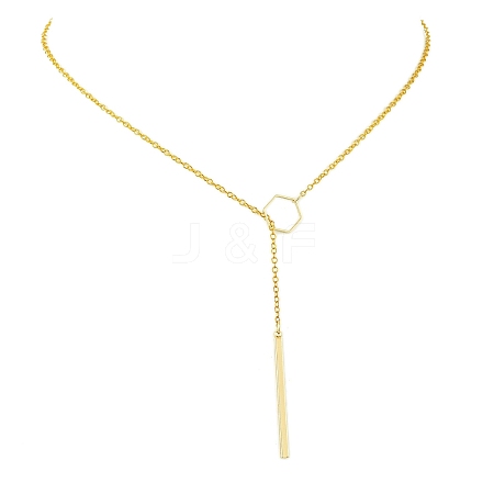 Brass Lariat Necklaces NJEW-JN05015-1