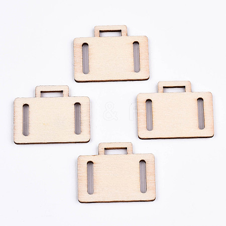 Undyed Natural Wooden Pendants WOOD-S058-021-1