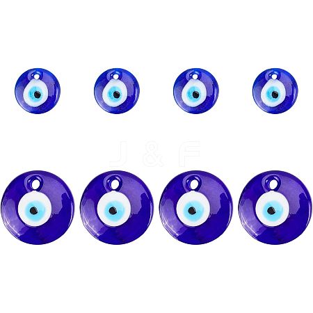 Handmade Evil Eye Lampwork Pendants LAMP-NB0001-15-1