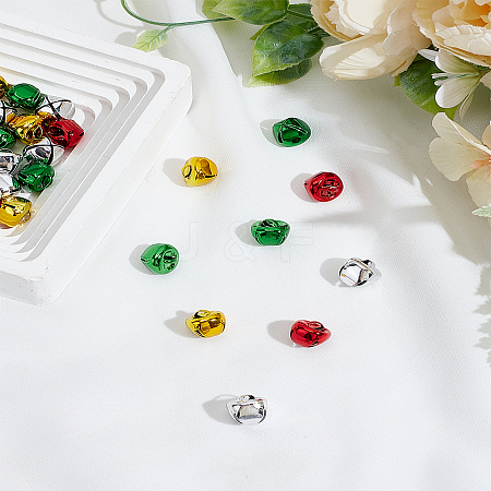 40Pcs 4 Colors Iron Bell Pendants IFIN-LP0001-35-1