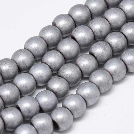 Electroplate Non-magnetic Synthetic Hematite Beads Strands G-Q486-87E-1