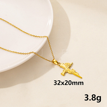 Stainless Steel Cross Pendant Necklace AR4885-6-1