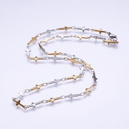 304 Stainless Steel Chain Necklaces STAS-P164-01GP-1