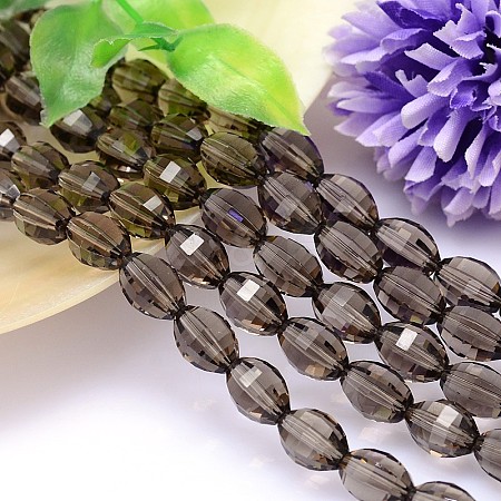 Faceted Oval Imitation Austrian Crystal Bead Strands G-M188-13x10mm-21A-1