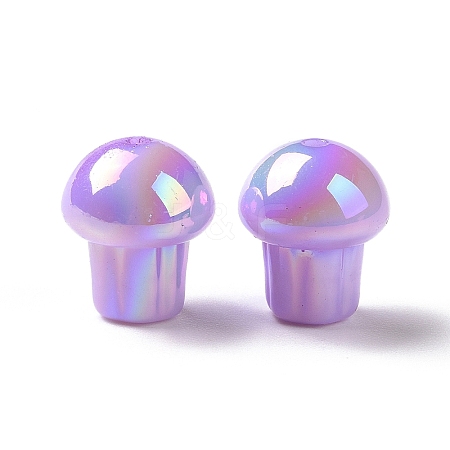 UV Plating Rainbow Iridescent Opaque Acrylic Beads LS-OACR-C010-07A-1