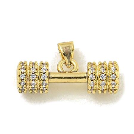 Rack Plating Brass Pave Cubic Zirconia Pendants KK-U029-24G-1