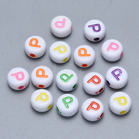Craft Acrylic Horizontal Hole Letter Beads SACR-S201-11P-1