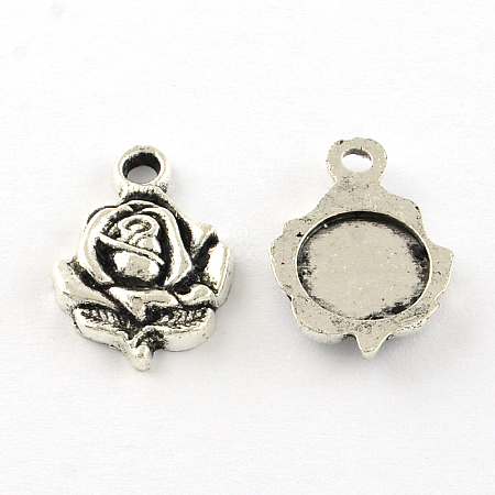 Wholesale Rose Tibetan Style Alloy Pendants, Lead Free, Antique Silver ...